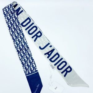 CHRISTIAN DIOR Silk Bandeau Skinny Mitzah Scarf